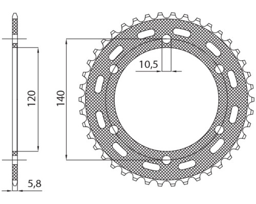 Зарідня зірочка sunstar 475 42 kawasaki klr 250 '84-'05 (jtr1490.42) (ланцюг 520) (47542jt)