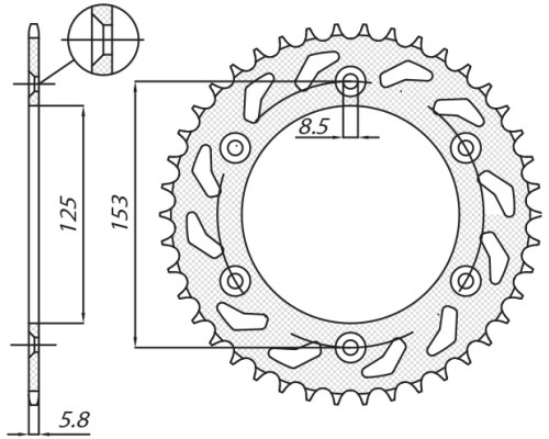 Задня зірочка sunstar 289 48 honda cr/crf '83-'25 (jtr210.48) (ланцюг 520) (28948jt)