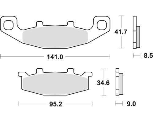 Гальмівні колодки trw lucas kh129 organic kawasaki zl 600 95-97, zzr 600 / 1100 90-92, zr 750 91-99, gpz 900 90-94, gtr 1000 94-01, zr 1100 92-95, zx 11 93-01, suzuki gs 500 89-95, dr / vx 800 90-96, gsx 1100 g 91-95, передній/задній