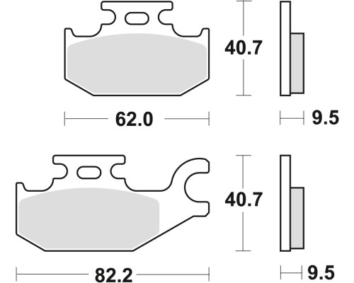 Гальмівні колодки trw lucas kh307 sinter offroad can-am outlander 500 07-12 ds 650 01-07 outlander 650 / 800 07-12, yamaha yfm 400 05-08, yfm 450 03-11, задні