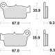 Гальмівні колодки trw lucas kh367 sinter offroad kawasaki kxf 250 04-, klx 450 07-, kxf 450 04-, kxe 450 10-, suzuki rmz 250 04-, rmz 450 05-, yamaha yz 125 03-, wr 250 08 -14, yz 250 02-, wr / yz 450 03-, задня