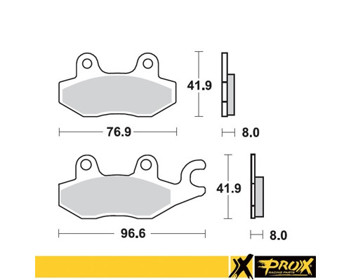 Гальмівні колодки prox kh165 suzuki lt-r 450 '06-11, yamaha yfz 450 '04-08 перед права