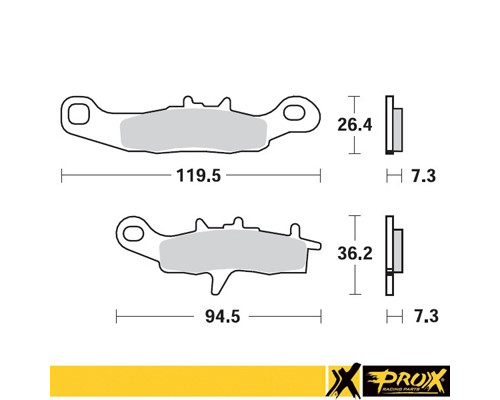 Тормозні колодки prox kh258 / kh349 kawasaki kx 80/85/100 '97-20, suzuki rm 85 '05-20 передні, kawasaki kfx 450r 08-14, kvf 650 brute force '05-13 передні праві