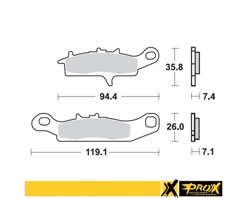 Тормозні колодки prox kh342 kawasaki kfx 450r 08-14, kvf 650 brute force '05-13 передні ліві