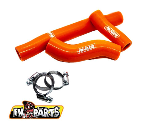 Fm-parts силіконові шланги/шланги для радіатора ktm exc 250/300 tpi '20-'23, husqvarna te/tei 250/300 tpi '20-'23, газ-газ ec 250/300 tpi '20-'23 колір оранжевий