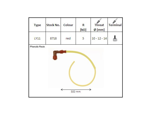 NGK EBONITE SPARK SPARK CAPAL (90) 50 CMM WIRE ЧЕРВОНИЙ (№ 8718)