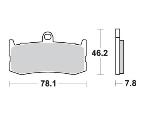 Гальмівні колодки sbs kh491 racing dual carbon triumph daytona triple 675 '09-'18 колір чорний перед