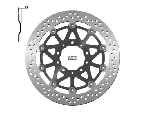 Диск передній гальмівний kawasaki z1000/zzr1400 '17-20 (310x80x5.5mm) (5x10.5mm) плаваючий (алюмін. центр)