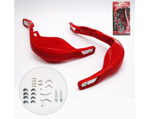 Biketec parts захисні накладки на руки алюміній, колір червоний (з кріпленнями 22мм та 28мм)