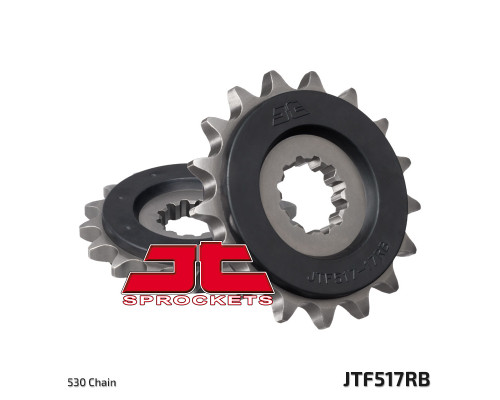 Зірочка передня jt 526 17 з гумою kawasaki zzr 1200/1400 (52617jtrb) (ланцюг 530)