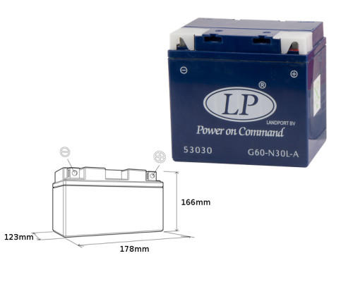 Landport gel g60-n30l-a (mg l60-n30-3) 12v 30ah 187x130x170 не обслуговується - залив (2)