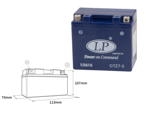 Landport gtz7-s (mg ltz7-s) гелевий акумулятор 12v 6ah 112x69x103 не обслуговується - залитий (8)