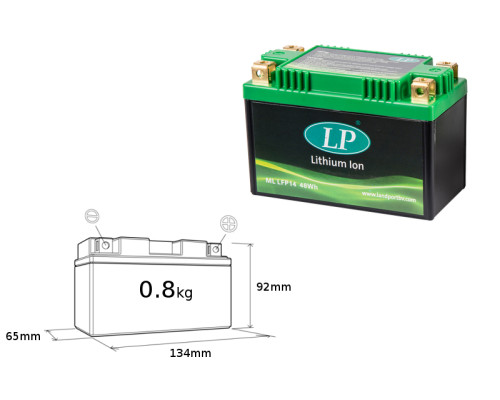 Landport lifepo4 lfp14 літій-іонна батарея (ml lfp14) (134x65x92) (ytz10s, ytz12s, ytz14s) (48 втг) (вага 800 г) (4)
