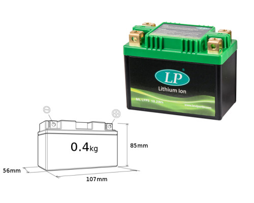 Landport lifepo4 lfp5 літій-іонна батарея (ml lfp5) (107x56x85) (ytx4lbs, ytx5lbs) (19,2 wh) (вага 400 г) (8) (oem ktm 79111 Racing053000)