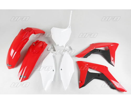 Пластиковий комплект UFO HONDA crf 250r '18-'21, crf 450r '17-'20 колір oem (білий/червоний) (ho119e999) (ho119e999)
