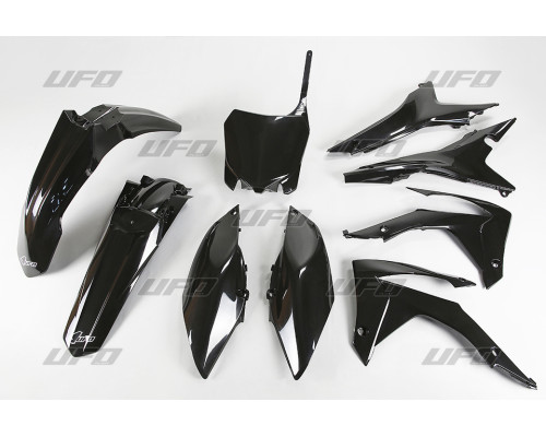 Пластиковий комплект UFO HONDA crf 250r 14-17, crf 450r 13-16 з кришками повітряних фільтрів, колір чорний (ho121e001)