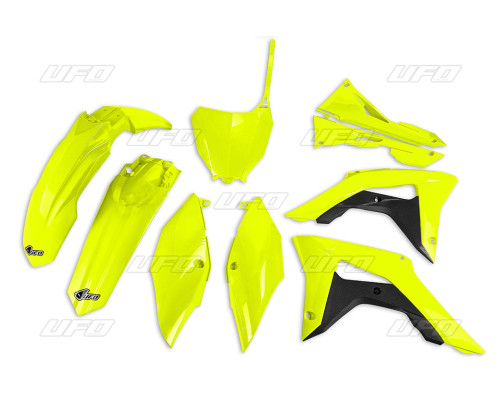 Пластиковий комплект UFO HONDA crf 250r '18-'21, crf 450r '17-'20 з кришками повітряних фільтрів fluo жовтий (ho123dflu)