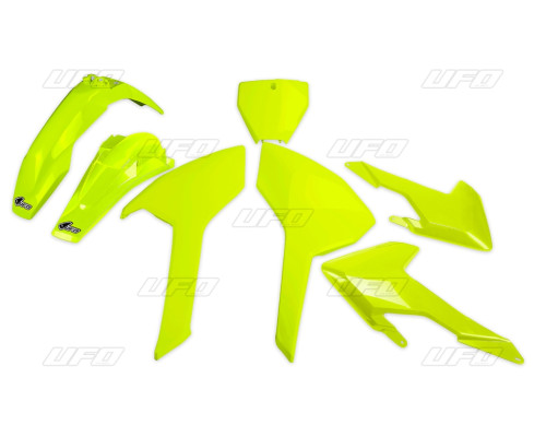 Пластиковий набір UFO husqvarna tc/fc 125/250/300/350/450 '16-'18 (крім tc 250 '16) fluo жовтий (hu616dflu)