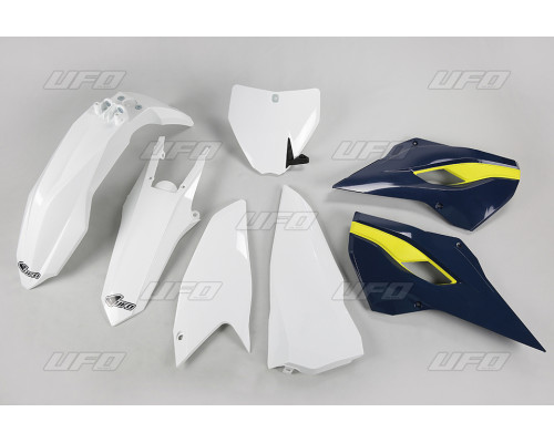 Пластиковий набір UFO husqvarna tc 250 '16, колір oem (білий/синій) (hu617e999) (hu617e999)