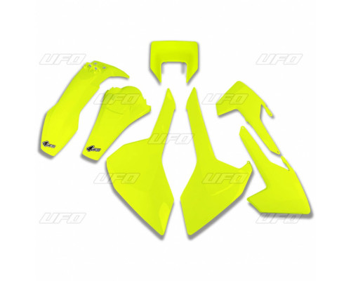 Пластиковий комплект UFO husqvarna tx/te/fe '17-'19 з кришкою лампи fluo жовтий (hu621dflu)