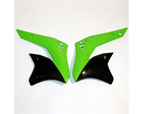 Радіаторні ковпаки UFO kawasaki kxf 250 '07 колір зелений/чорний