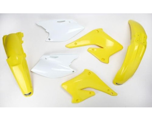 Набір пластикових деталей UFO suzuki rmz 250 '04-'06 колір oem (білий/жовтий) (su403e999) (su403e999)