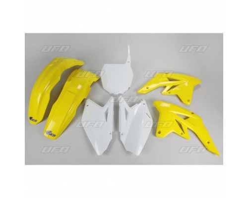 Комплект пластику UFO suzuki rmz 250 '07-'09 колір oem (білий/жовтий - з білою табличкою для стартових номерів) (su407e999) (su407e999)