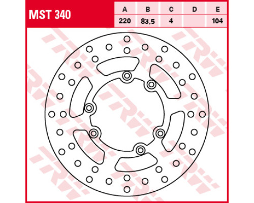 Trw lucas задній гальмівний диск ktm gs 350 rt 89-91, mx 500 89-91 (під замовлення)