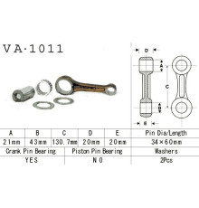 Шатун vesrah HONDA atc 350x '85-'86, trx 350 '86-'89 (va1011) верхній штифт 21мм (зроблено в японії)
