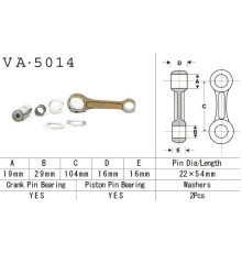 Шатун vesrah HONDA cr 125 '88-'07 (va5014) (зроблено в японії)