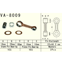 Шатун vesrah kawasaki kx 80 (kx80) '98-'17, kx 85 (kx85) '98-'17, kx100 (kx100) '98-'19 (va8009) (made in japan)