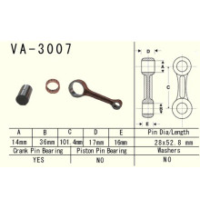 Шатун vesrah suzuki lt 160 (lt160) quadrunner '89-'04 (va3007) (made in japan)