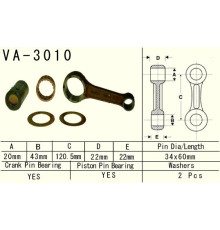 Шатун vesrah suzuki lta 400 (lta400) eiger '02-'13, ltf 400 (ltf400) king quad '08-'15, dr 350 '90-'99 (made in japan) = va-3011
