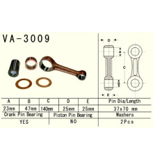 Шатун vesrah suzuki lta/ltf 500 vinson '02-'07, quadruner '98-'02, cf moto 500, arctic cat xt 550/700 '09- (va3009) (lta500) (made in japan)