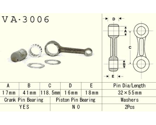 Шатун vesrah suzuki ltf 300 (ltf300) king quad '91-'02 (va3006) (made in japan)