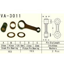 Шатун vesrah suzuki ltf 400 (ltf400) eiger '02-'10, dr 350 '90-'99, ltf400 (ltf400) king quad fsi '12-'15 (va3011) (va-3010) (made in japan)