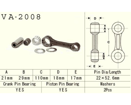 Шатун vesrah YAMAHA yfm 350 (yfm350) banshee '87-'06 (va2008) (made in japan)