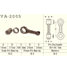 Шатун vesrah YAMAHA yfm/yfb 225 '83-'04, xt 225 (va2005) (yfm225) (xt225) (made in japan)