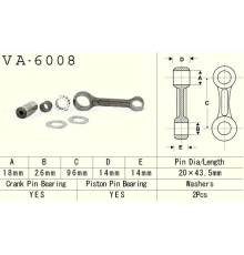 Шатун vesrah YAMAHA yz 80 (yz80) '93-'01, yz 85 (yz85) '02-'18 (va6008) (зроблено в японії)