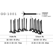 Vesrah впускний клапан HONDA vf 750f 82-86, vf 750c 82-84, vf 750s 82-84 (26.0x5.50x89.7mm) (oem:14711-mb0-000) (1pc) (made in japan)