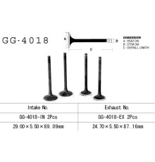 Впускний клапан vesrah kawasaki klr 250 '85-'05, en 450/500, gpz 500s, gpz 900r, er 5 '97-03 (oem: 12004-1052,12004-1062) (1шт) (made in japan)