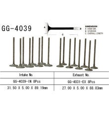 Впускний клапан vesrah kawasaki zz-r 1100/1200 '90-'05, zrx 1100/1200 '99-'05, gpz 1100 '95-'97 (oem: 12004-1093) (1 шт) (made in japan)