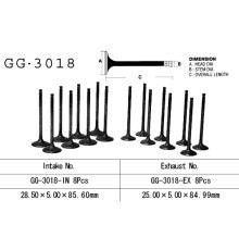 Vesrah впускний клапан suzuki gsf 1200 bandit '97-02' gsxr 1100 '86-90' gsx 1100 f/g 88-93 (oem-12911-06b02) (1шт) (made in japan)