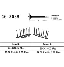 Vesrah впускний клапан suzuki gsxr 750 srad '96-99' (oem: 12911-33e00) (1шт) (made in japan)