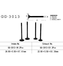 Vesrah впускний клапан suzuki gz 250 99-10, gn 250, dr 250, lt 300 e '87-89' (oem: 12911-38200) (1шт) (made in japan)