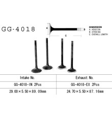 Клапан випускний kawasaki klr 250 '85-'05, en 450/500, gpz 500s, gpz 900r, er5 97-03 (oem: 12005-1052,12005-1065) (1шт) (made in japan)