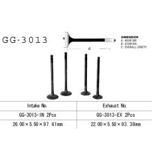 Клапан випускний suzuki gz 250 99-10, gn 250, dr 250, lt 300 e '87-89' (oem: 12912-38200,12911-38201) (1шт) (made in japan)