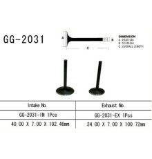 Клапан випускний vesrah YAMAHA yfm 450, kodiak, grizzly, wolverine '03-14' (1 на автомобіль) (oem: 5gh-12121-00) (1шт) (made in japan)