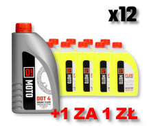 Omoto набір 12 охолоджуючої рідини 1л o! fluo xtreme cool + omoto brake fluid dot-4 o! braik fluid 455g