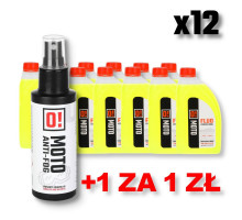 Omoto набір 12 охолоджуючої рідини 1л o! fluo xtreme cool + omoto anti-fog препарат для скалок та стаків 100мл o! протизатумання